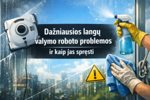 Dažniausios langų valymo roboto problemos ir kaip jas spręsti