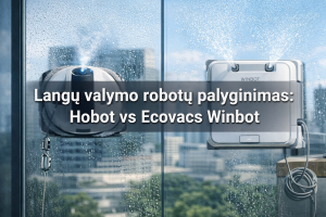 Langų valymo robotų palyginimas: Hobot vs Ecovacs Winbot