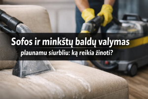 Sofos ir minkštų baldų valymas plaunamu siurbliu: ką reikia žinoti?
